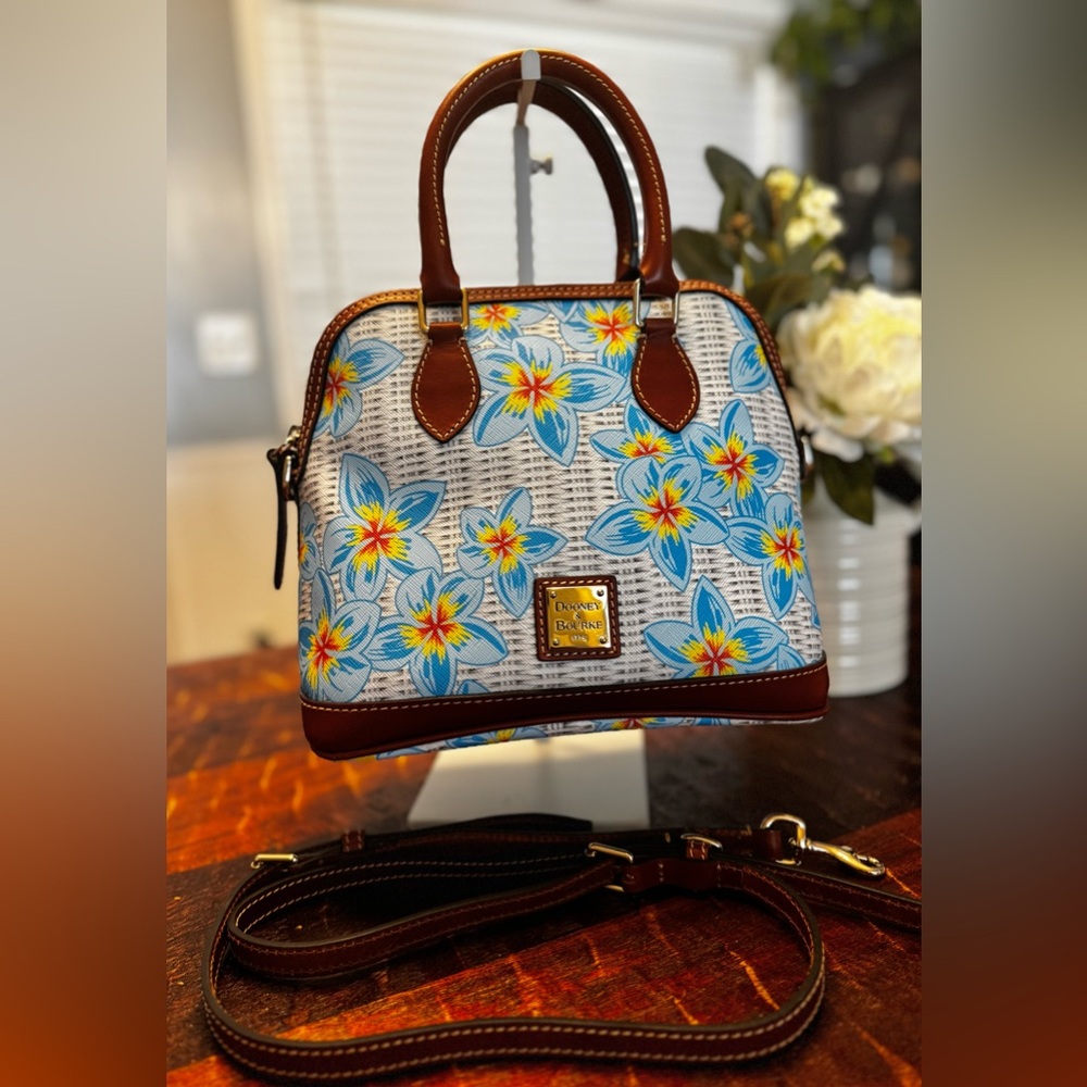 Dooney & Bourke Plumeria Geena Satchel | Sky Blue White